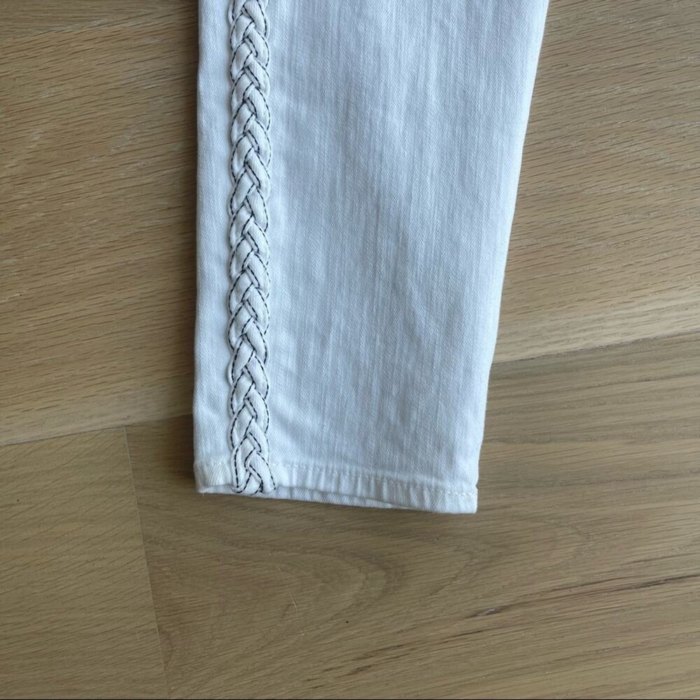 7 For All Mankind Women's White Braided Stretch Ankle Skinny Jeans Size … - Picture 6 of 9